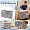 Bedside Caddy Hanging Storage Organizer, Bed Side Hanging Bag with Metal Hooks, Dorm Room Bunk Bed Bedside Storage for Bedroom, College Dorm