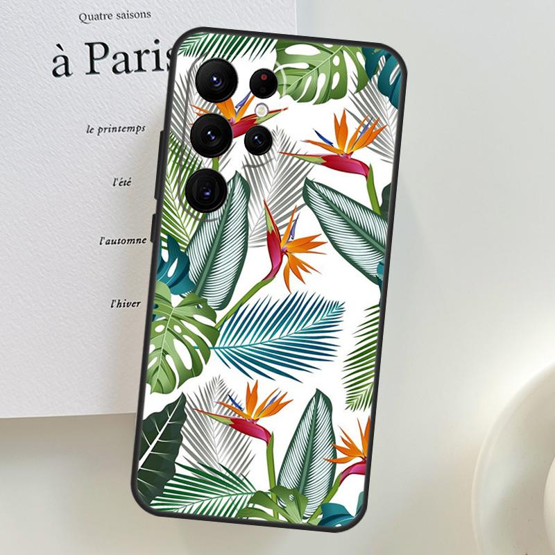 Ретро чехол для телефона Samsung Galaxy S26 Ultra S25 S24 S23 S21 S22 Ultra S10 S20 Plus S25 FE с рисунком банановых листьев