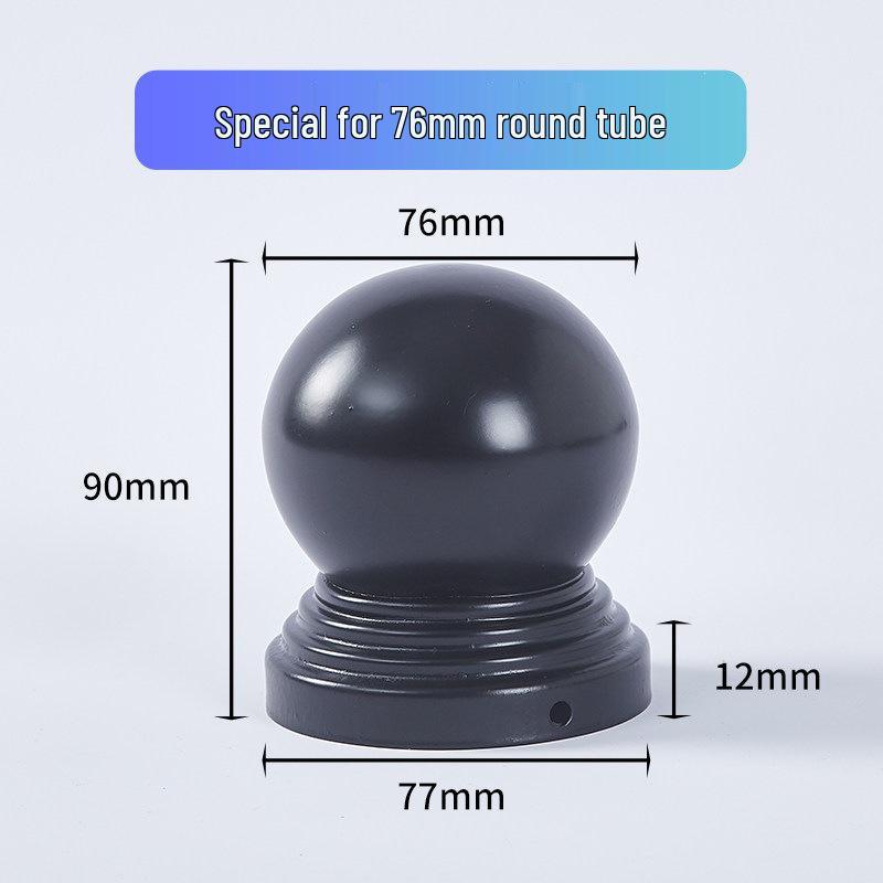 Wrought Iron Galvanized Ball Fence Post Cap for Square & Round Tubes