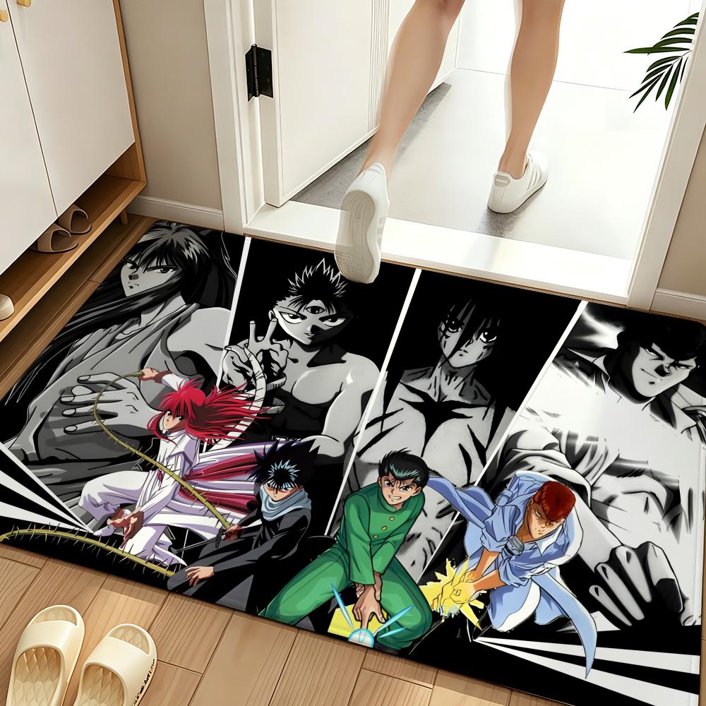 Аниме Yu Yu Hakusho Мягкий коврик для пола из фланели Подходит для прихожих, гостиных, спален и ванных комнат