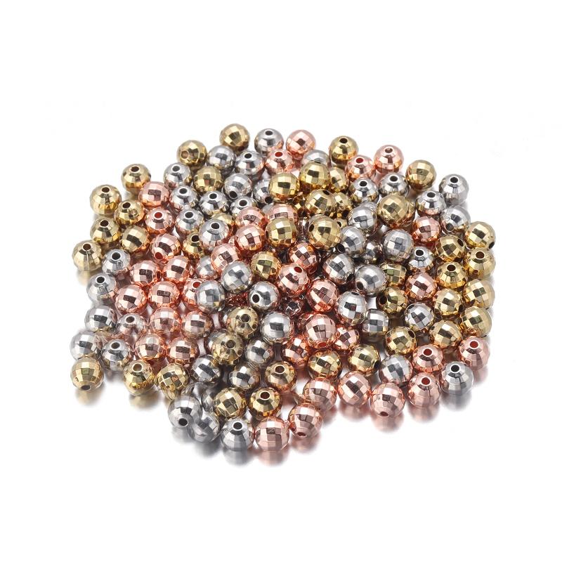 20-200pcs 4/6/8/10/12/14mm CCB Faceted Beads Round Loose Spacer Ball Beads For DIY Jewelry Making Bracelets Necklace Accessories