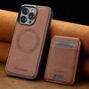 Compatible with iPhone 16 Pro magnetic card holder leather case, 15 Plus protective case, 14 Max, Apple 17 detachable phone case