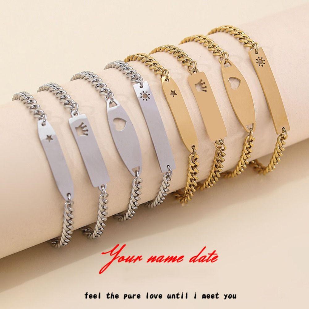 Stainless Steel Stainless Steel Bracelet Adjustable Star Sun Heart Cutout Bracelet Female