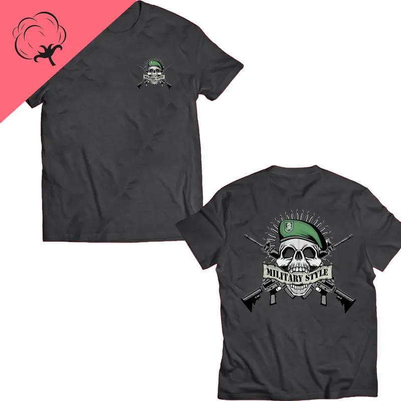 Til Valhalla Хлопковая футболка American Beard Warrior Tactical Skull Футболка унисекс с коротким рукавом и круглым вырезом Повседневная мужская футболка