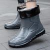 Men's Waterproof Rain Boots Outdoor Solid Color Fishing Boots Fashion Non-slip Waterproof Shoes Solid Color Mid-tube Rain Boots