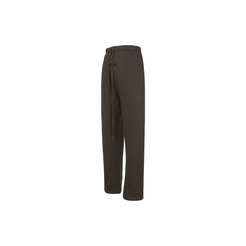 Fear of God Essentials Fleece-Lined Relaxed Sweatpants With Letter Logo Print Unisex Bottoms Off-Black FOG-FW22-417