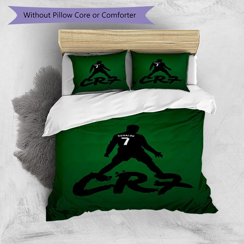 Ronaldo's Cr7 Legend Motion Bedding Set, Breathable Duvet Cover with Pillowcases, Soft Bed Linen for Bedroom Home Decoration, Perfect Festival Birthda