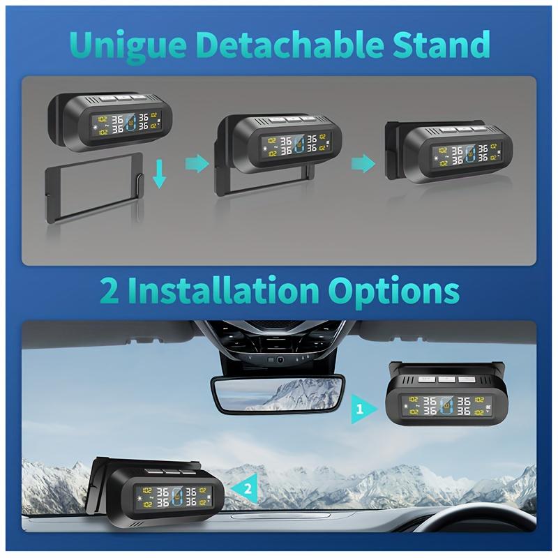 Solar Car TPMS with Digital Display and Real-Time Tire Pressure Alerts
