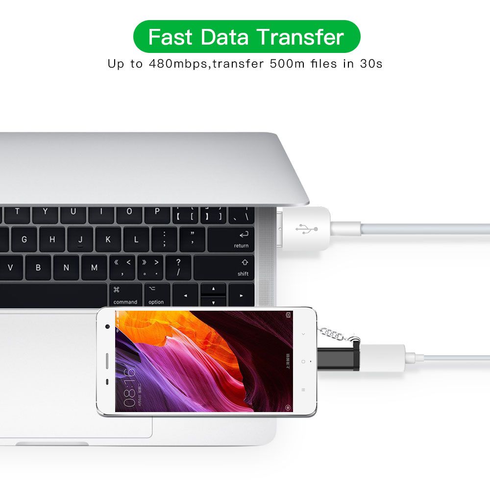 Phone Tablet Data Cable Fast Transfer Converter Female to Male OTG Adapter Type-C to Micro USB