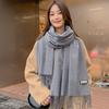 Women'S Thick Warm Solid Color Scarf Autumn And Winter New Style Cashmere Scarf Versatile Wool Scarf