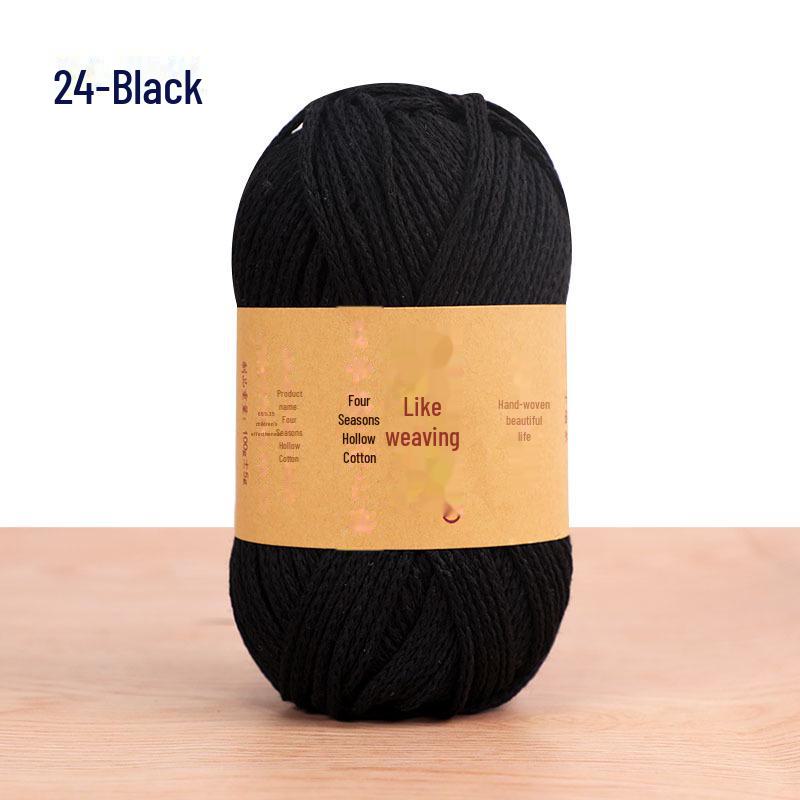 Four Seasons Cotton Thread for Crochet: Hollow, Round Ply Yarn Ball for DIY Material Bags