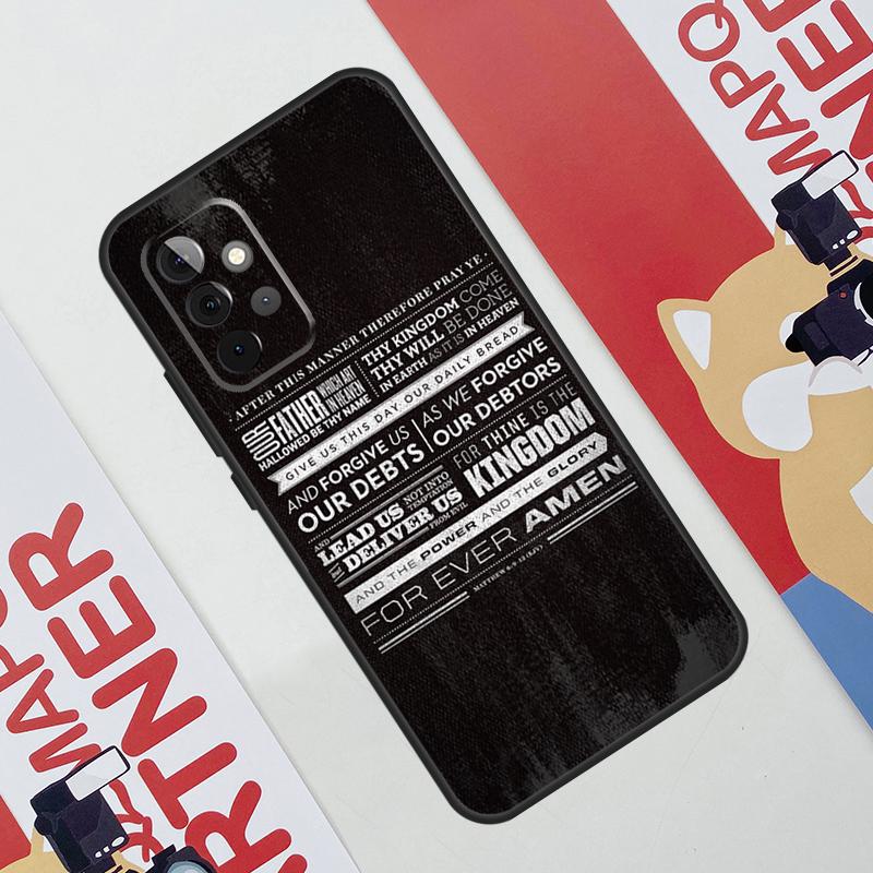 Christianity Lord Prayer Case For Samsung Galaxy A52 A32 A12 A56 A36 A16 A13 A23 A33 A53 A54 A34 A14 A15 A35 A55 A17