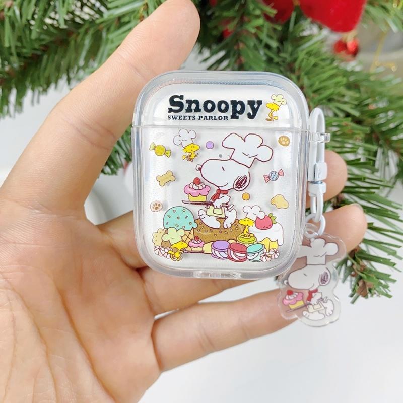 Милый чехол для наушников Snoopy в костюме кондитера Чехол для наушников для AirPods 1 2 3 Pro 4 Pro2 2-го поколения Смешной беспроводной Bluetooth-наушник Snoopy
