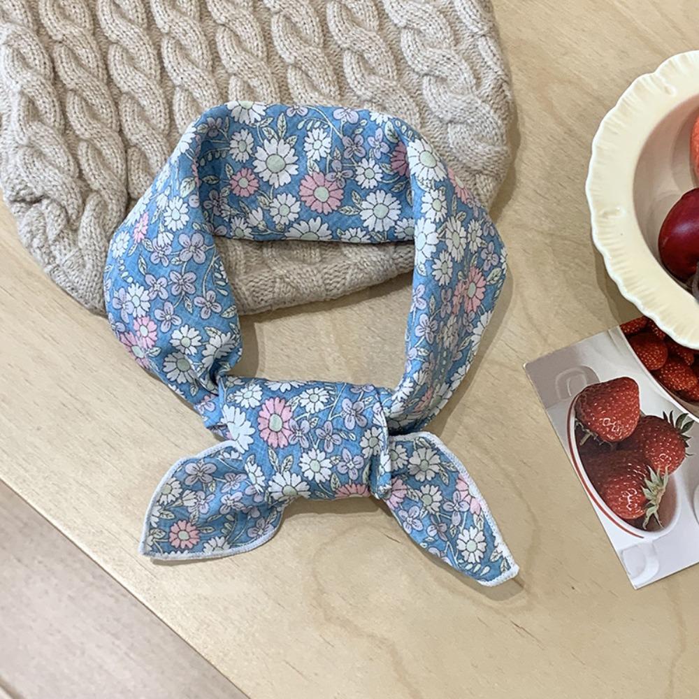 Солнцезащитные шарфы с цветочным принтом, шейный платок, шелковый шарф с принтом, модный маленький квадратный шарф, женский