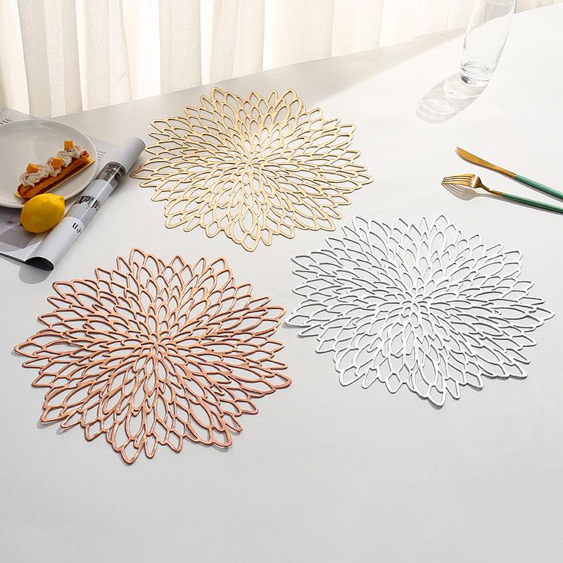 Круглая подставка под тарелку, термостойкие ПВХ коврики для стола с роскошной металлической глянцевой отделкой для декора на День благодарения, Рождество, свадебную вечеринку