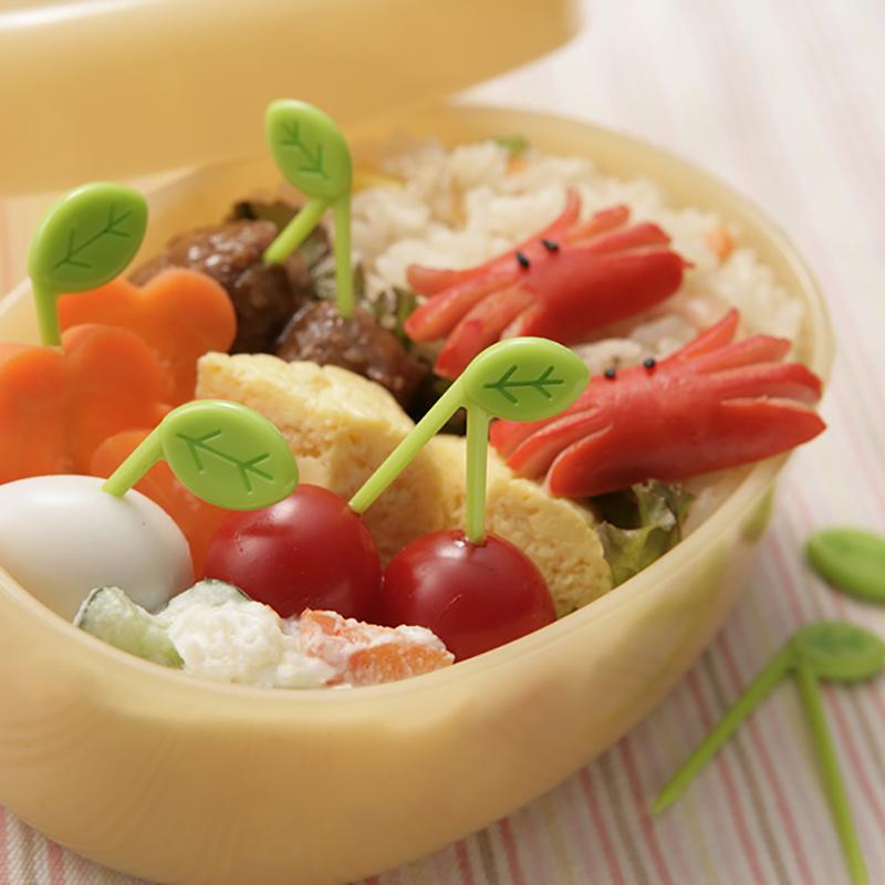 10 шт./компл., вилки с листьями, фруктами, детские закуски, десертные украшения, вилки, зубочистки