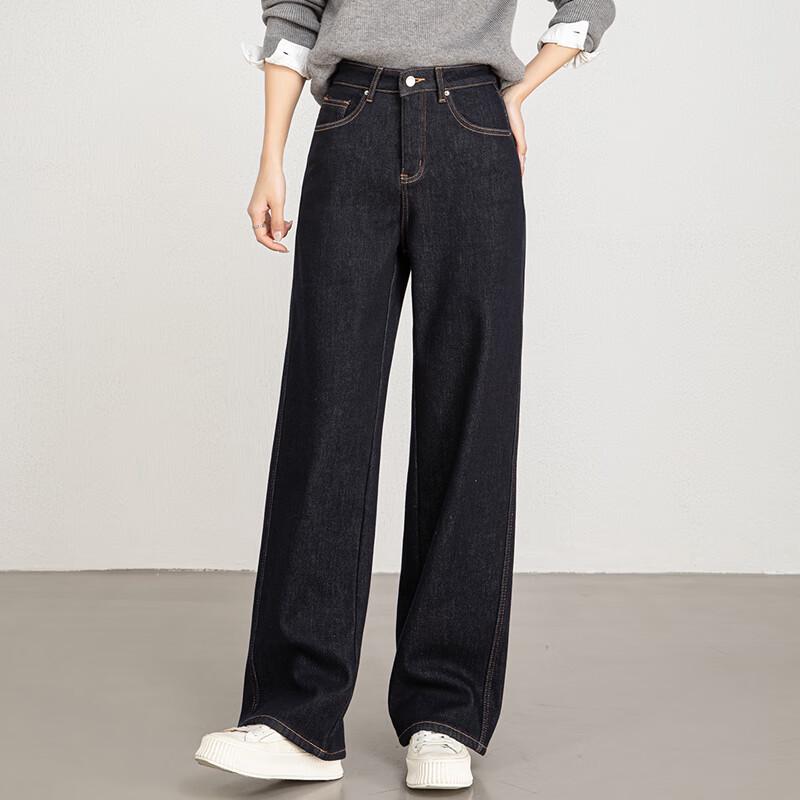 Женские зимние джинсы VanZhen с флисовой подкладкой, высокой талией и широкими штанинами