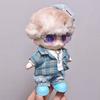 DIMOO Doll Outfit Set Blue Plaid Shirt 6pcs Fashion Accessory 14 Years Collectible Toy