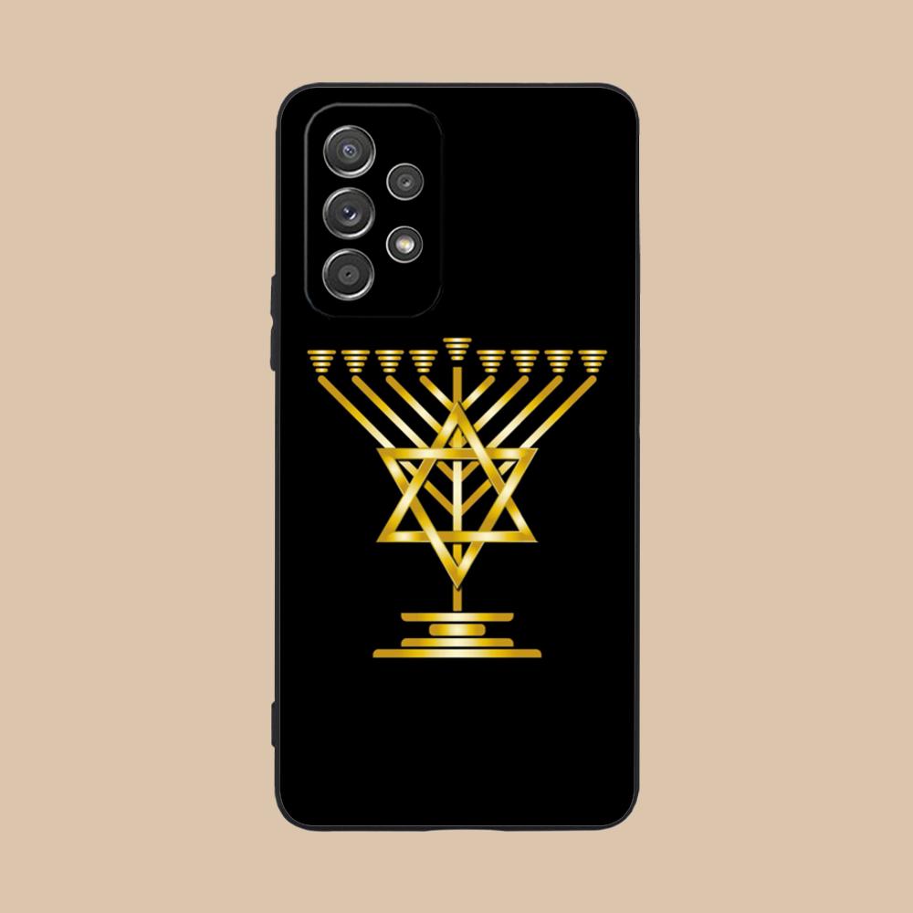 Еврейский чехол для телефона Ханука для Samsung Galaxy M55 54 42 35 34 33 32 23 22 15 14 13 12 F55 5G Цветной чехол Красивый Роскошный