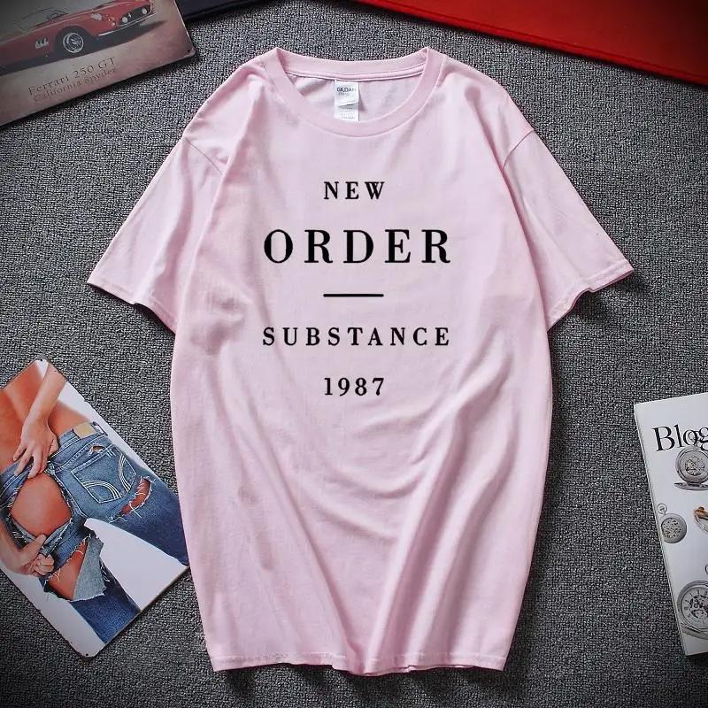 Футболка New Order Substance 1987 80-е Синт-рок Новая волна Странный Премиальный хлопок Рождественский подарок Футболка Топ Camiseta Masculina
