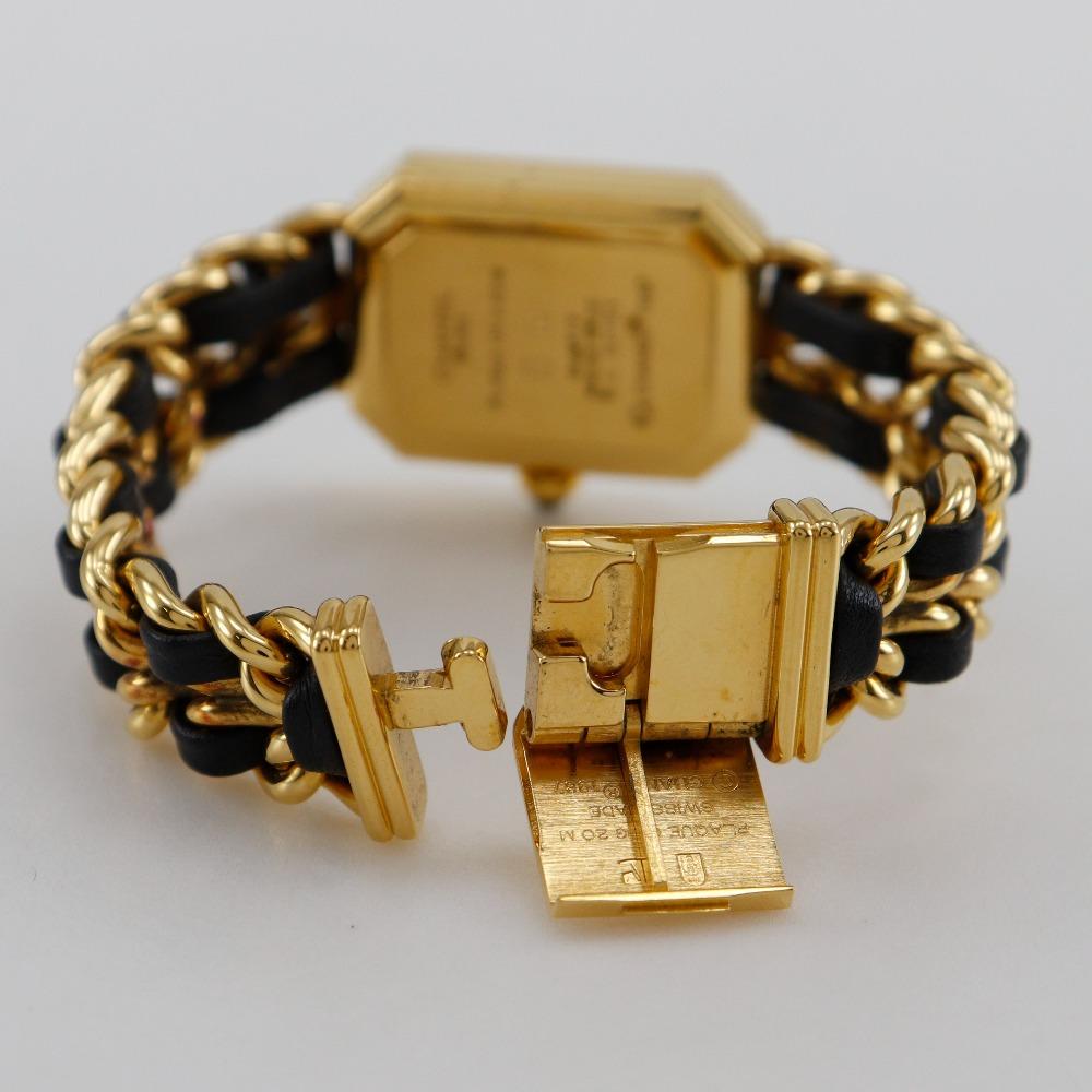 Chanel Часы Premiere S H0001 черный циферблат Позолоченные/кожаные Кварцевые Аналоговый дисплей Женские Б/У