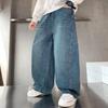 Джинсы в уличном стиле для мальчиков: 2025 Новые весенне-осенние брюки прямого кроя для детей