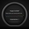 Wheel Cover Non-Slip Sweat-Absorbent Ultra-Thin Steering Wheel D-Type Handle Cover Breathable Four Seasons Universal Genuine Leather for Men and Women