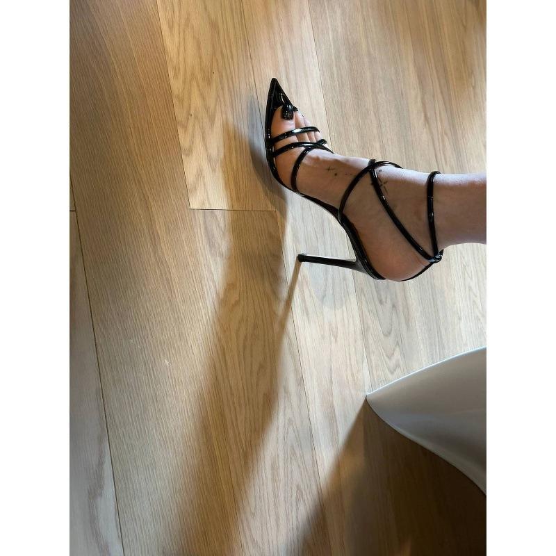 Сексуальные туфли-лодочки с острым носком, перекрещенным ремешком на одно слово, на шпильке, женские летние туфли на высоком каблуке