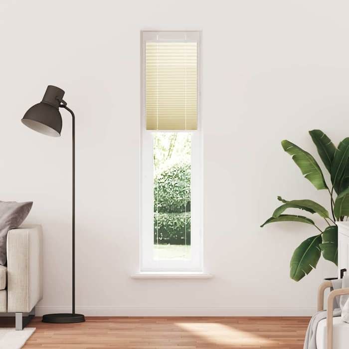 VidaXL Store Plissé Crème 45x200 Cm Largeur Du Tissu 44,4 Cm Polyester, Window Pleated Blind, Accordion Blind, Blind 4015302