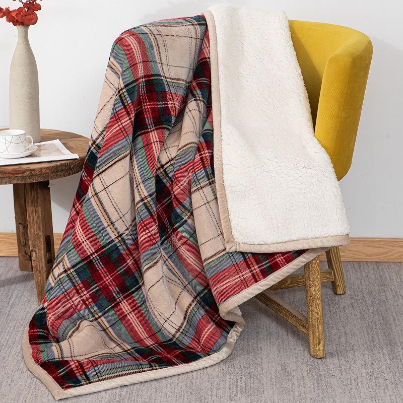 Super Soft Retro Flannel Fleece Sherpa Bohemian Couch Throw Blanket For Sofa Portable Car Travel Cover Blanket