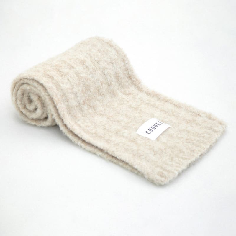 COQUET HEAVY LONG CURLING BEIGE MUFFLER