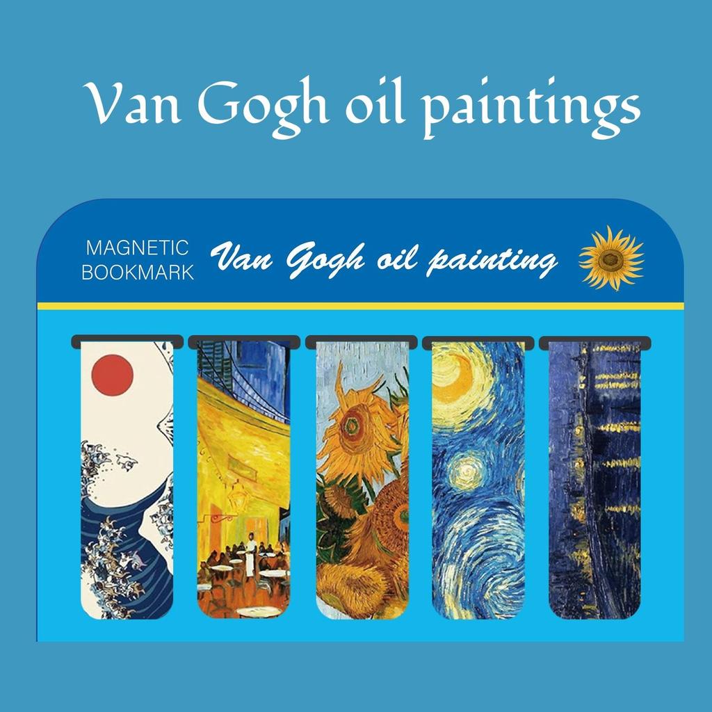 4pcs Retro Painting Bookmark for Books Vintage Items Veiws Magnetic Page Clips Book Marker Unique Reading Gift