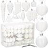 Рождественские шары - SPRINGOS® - 72 шт. - Пластик - Белый - 8 см