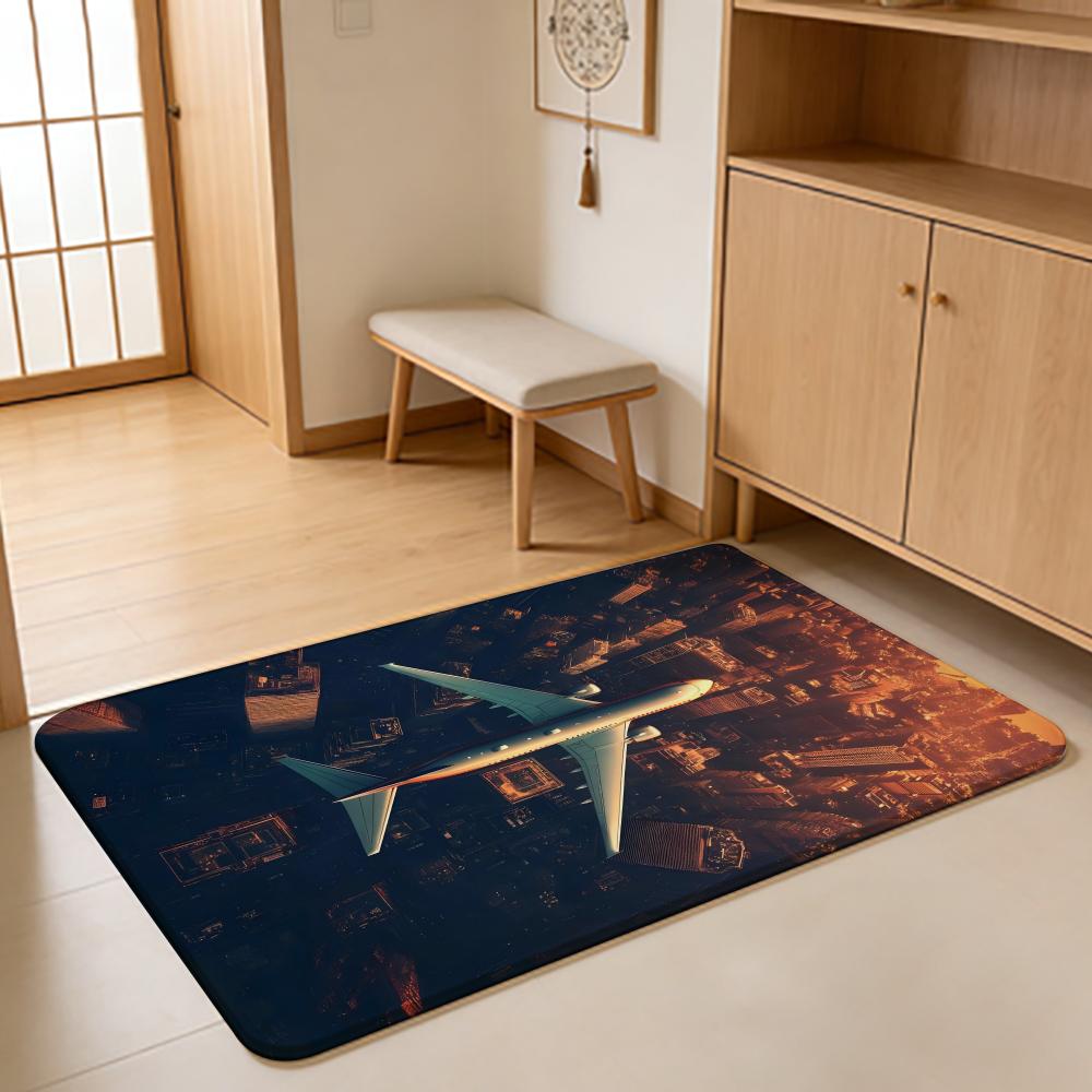 fashion P-plane Floor Mat Absorbent Floor Mat Non-Slip Entrance Rug for Bathrooms Restrooms and Toilets