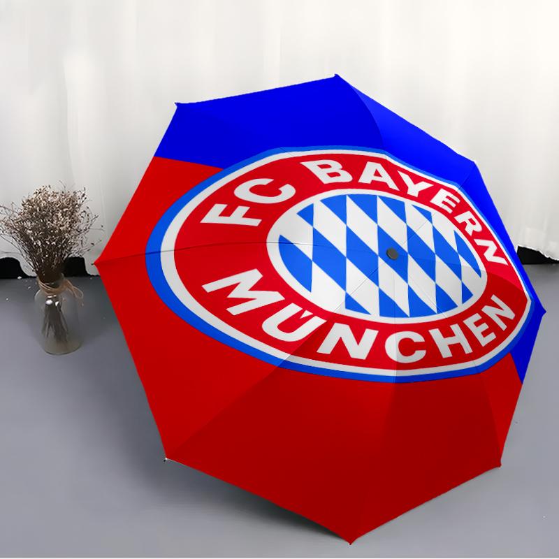 Printed FC Bayern München logo Printed Folding Umbrella,Outdoor,Leisure,And Travel Umbrella,Durable Umbrella Fabric,Birthday And Holiday Gift