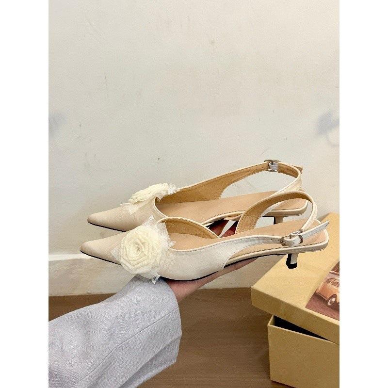 Волшебная зеленая роза! Нежные атласные розовые босоножки с сумкой на голове женские весенние туфли на шпильке 2025 года