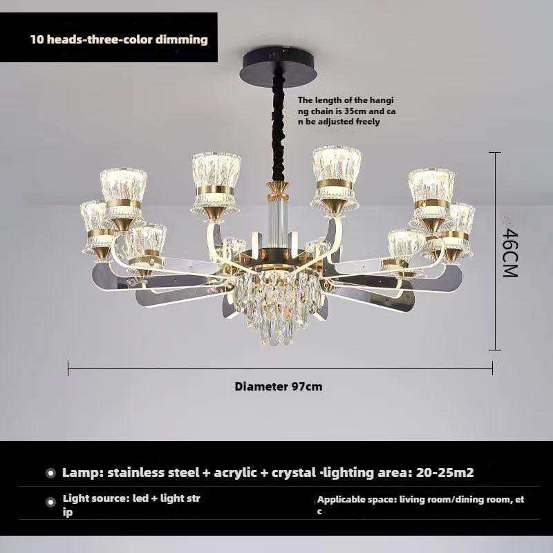 Современный минималистский светодиодный хрустальный светильник для холла виллы, главный светильник для спальни ресторана