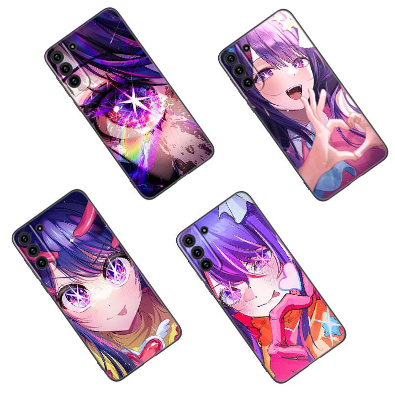Аниме AI Oshi черный силиконовый чехол для телефона Samsung Galaxy S23 S21 S20 FE S24 S22 Ultra S10E S10 S9 S8 Plus