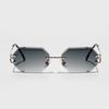 Ruiao  New Rimless Luxury Sunglasses Diamond Cut Sun Shades for Man and Women Designer Brand Glasses UV400 Frameless Eyewear