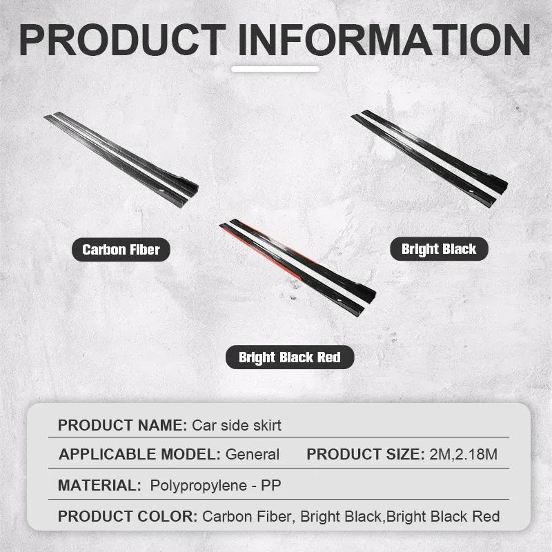 Hot Sale Car Side Skirt Adjustable Bumper Carbon Fiber Modifiedextension Rocker Plate Lip For Kia For Ford For Mazda For BMW