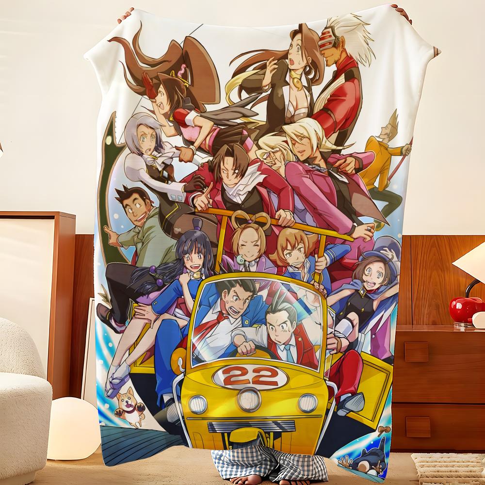 Игровое одеяло-плед A-Ace A-Attorney Throw, Фланелевое, Легкое, Уютное, Прочное, Стирающееся, Милое, Крутое