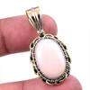 Natural Pink Opal Gemstone 925 Solid Sterling Silver Two Tone Pendant 1.50" q1W89