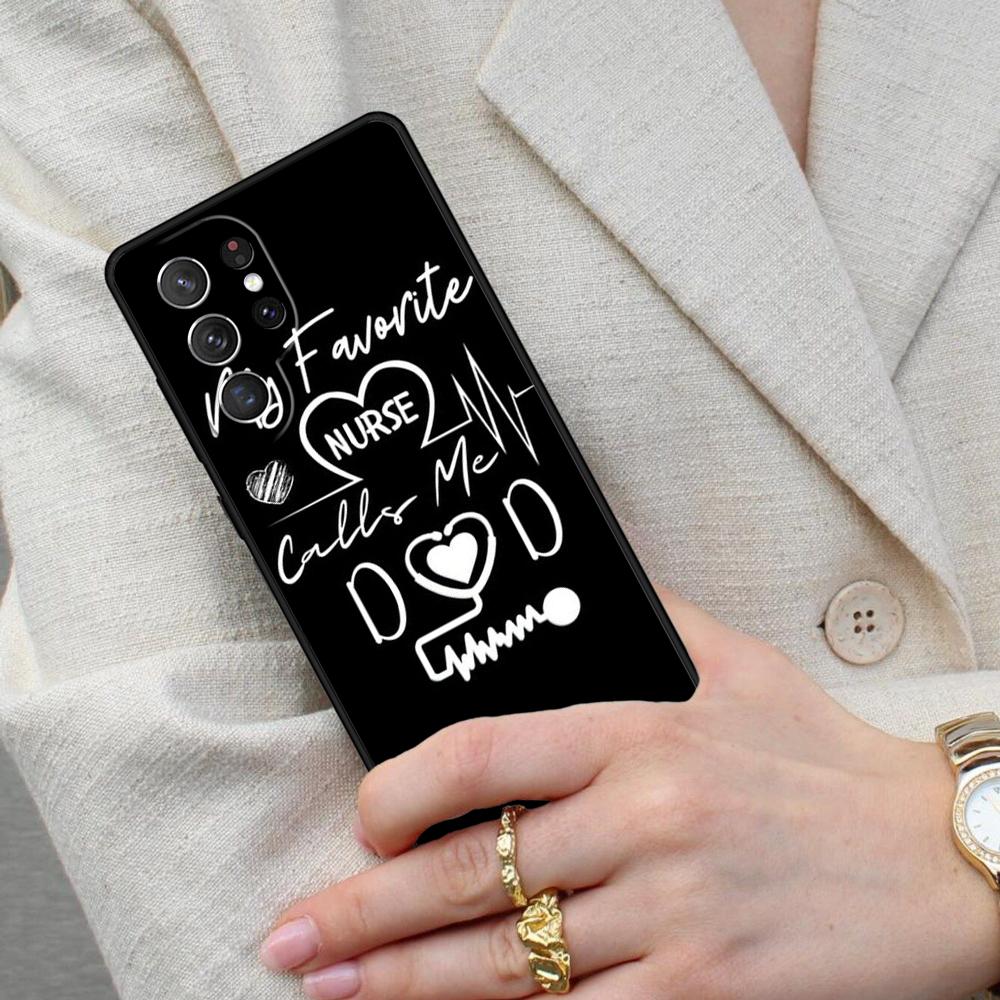 Nurse Heartbeat design Cell Phone Case for Samsung Galaxy S26 Ultra S25 S24 S23 S22 S21 S20 Note10 Cover