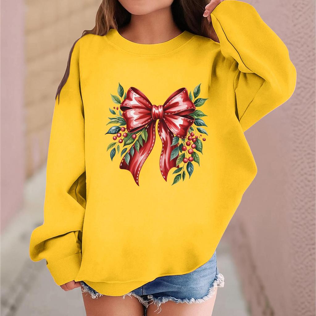 Children's Fashionable Casual Long-sleeved Loose Christmas Print Pullover Sweatshirt