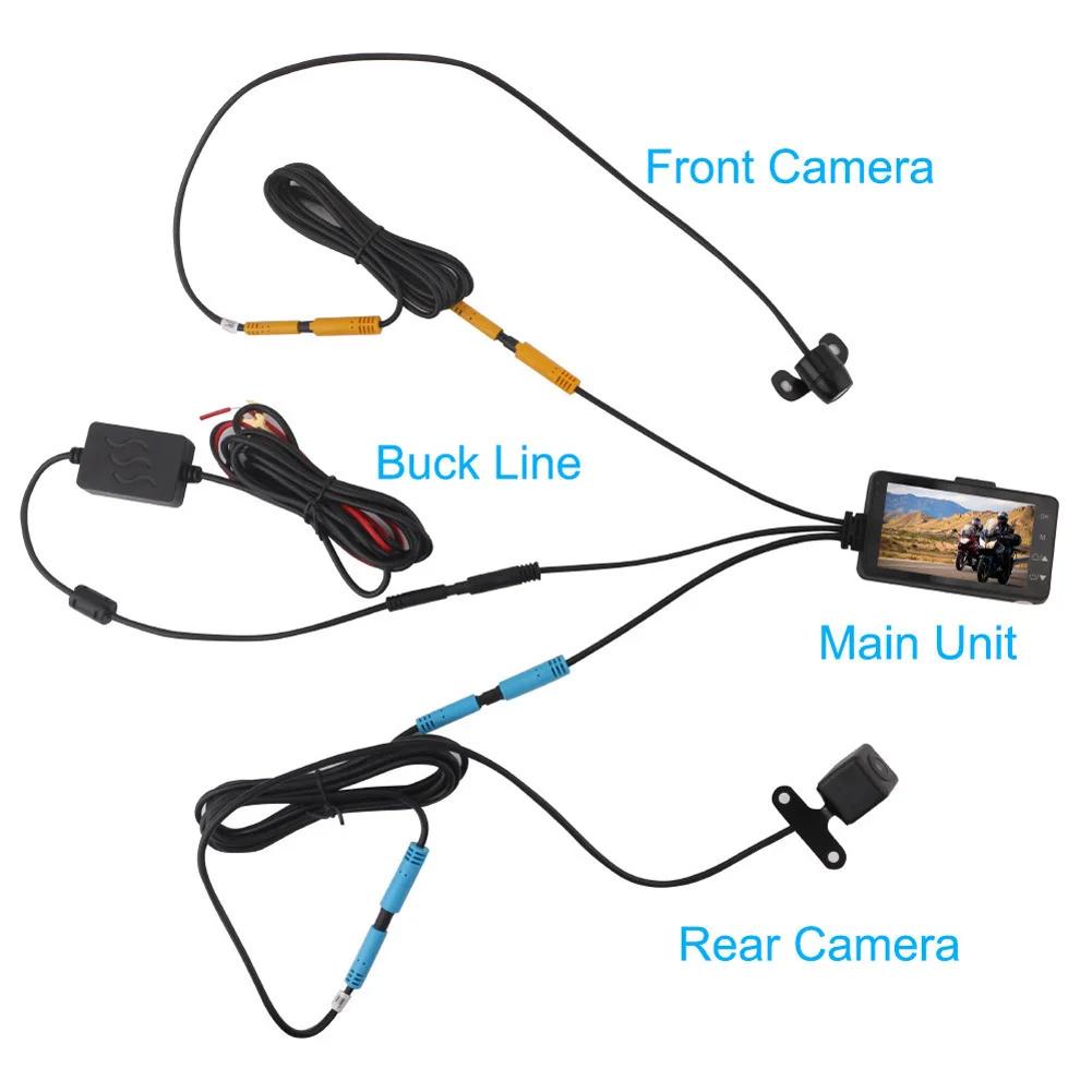 2025 New Motorcycle 3 Inch DVR HD Screen Motorcycle Driving Recorder Front and Rear Camera Dual Video Loop Recording IP65 Waterproof