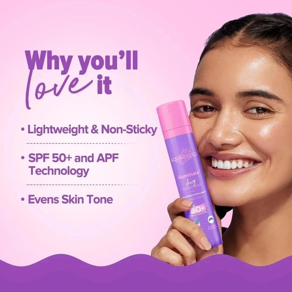Aqualogica Illuminate+ Dewy Sunscreen SPF 50+ PA++++, 50 g