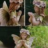 Crafts Resin Flower Fairy Statue Antique Cute Angel Sculpture Handmade Exquisite Garden Miniature Figurine Festive Atmosphere