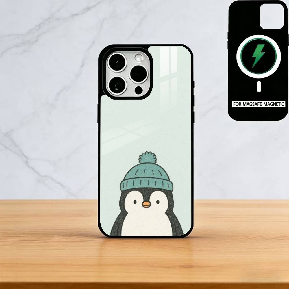 Пингвин Кавайный Милый Мультяшный Чехол Для Телефона Для iPhone17,16,15,14,13,12,11 Plus,Pro Магнитный с Magsafe Беспроводной Зарядкой