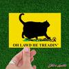 Chonky Cat, Oh Lawd He Treadin', забавные наклейки, наклейки для ноутбука, наклейки Don't Tread, наклейки на бутылки с водой, эстетика