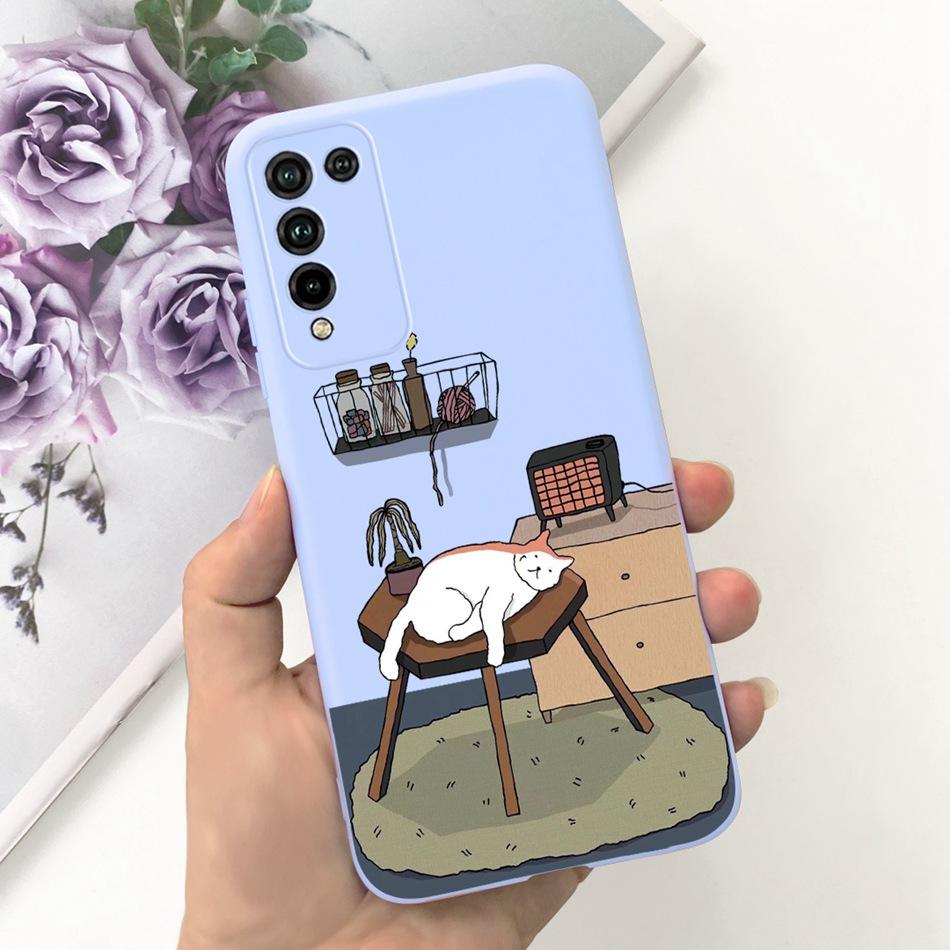 For Honor 10X Lite Phone Case Honor 10Xlite DNN-LX9 Fashion Moon Design Soft Silicon Shockproof Protective Cover Bumper